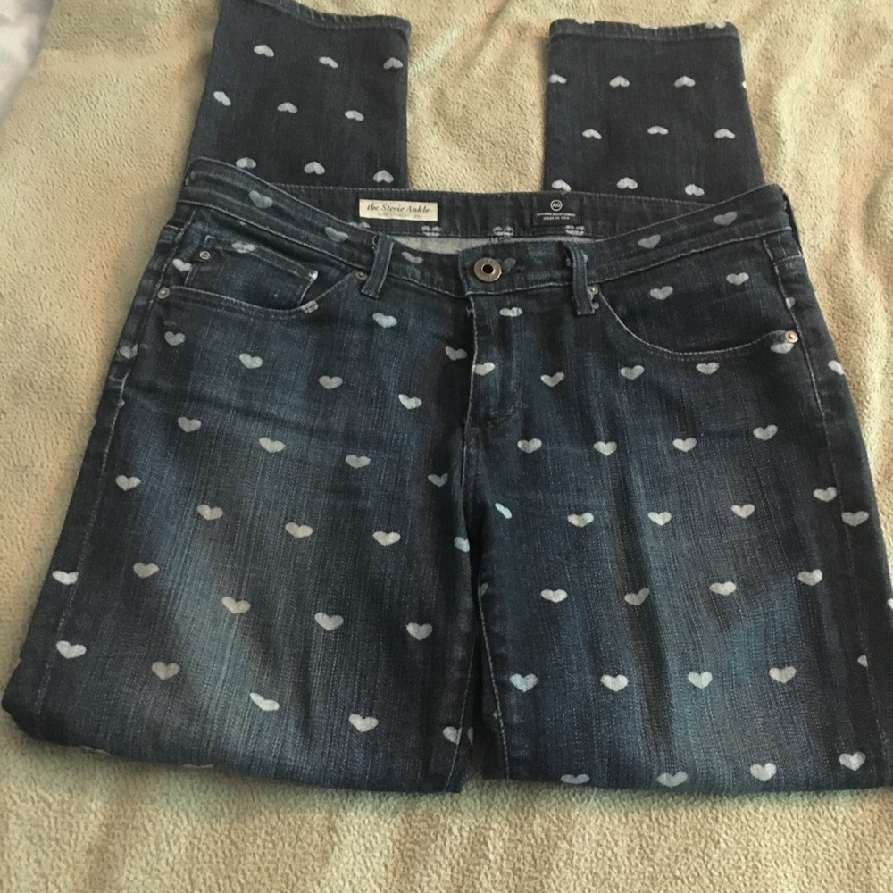 Heart print jeans